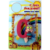 Свеча для торта цифра "Кукла L.O.L ЛОЛ 0"